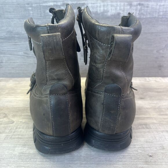 Polo Ralph Lauren Andres Boots Mens 11 D  Lace Up Buckle Zip Leather - Picture 11 of 16